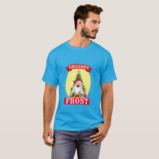 Funny Novelty Christmas GRANDPA FROST T-Shirt (Vorne ganz)