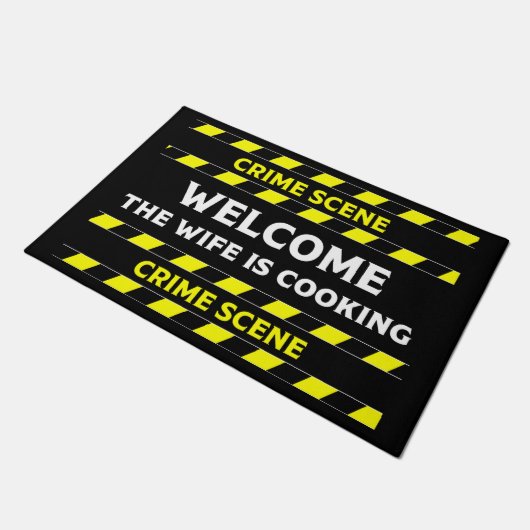 Funny Novelty Crime Scene Door Mat Fußmatte (Schrägansicht)