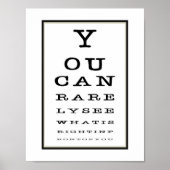 Funny Novelty Eye Test Chart Typografy Poster (Vorne)
