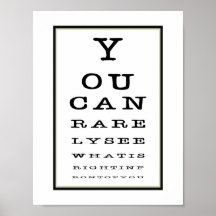 Funny Novelty Eye Test Chart Typografy