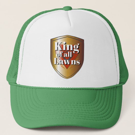 Funny Novelty Gift für Vater KING OF ALL LAWNS Tru Truckerkappe (Vorderseite)