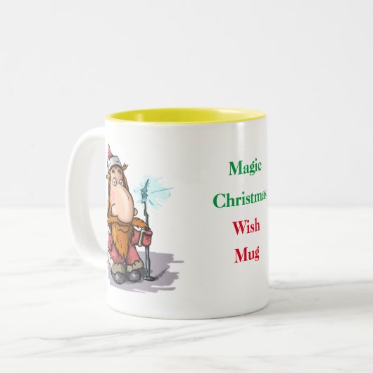 Funny Novelty Gift Idee MAGIC CHRISTMAS WISH Zweifarbige Tasse (Vorderseite Links)