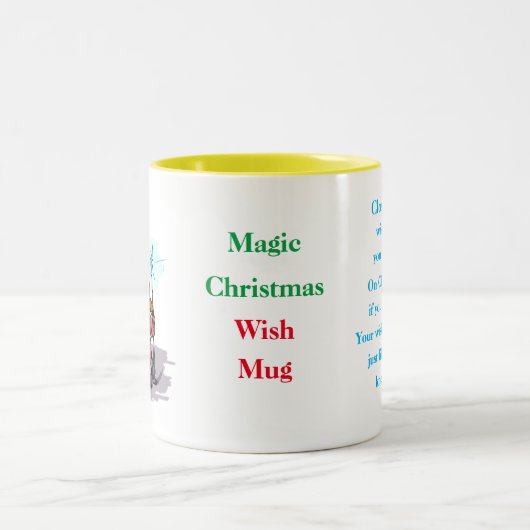 Funny Novelty Gift Idee MAGIC CHRISTMAS WISH Zweifarbige Tasse (Mittel)