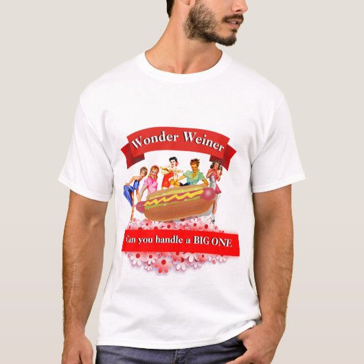 Funny Novelty Graphic WONDER WEINER T-Shirt (Vorderseite)