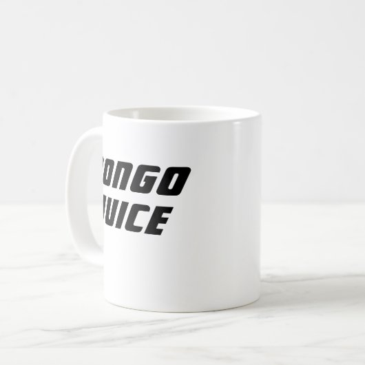 Funny Novelty Office Geschenk BONGO JUICE Kaffeetasse (Vorderseite Links)