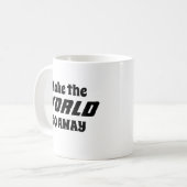 Funny Novelty Office Geschenk machen die Welt weg Kaffeetasse (Vorderseite Links)