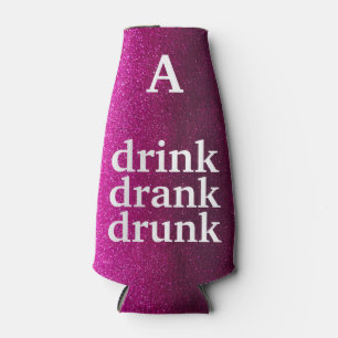 Funny Novelty Quote Trinken Betrunken Joke Glitzer Flaschenkühler