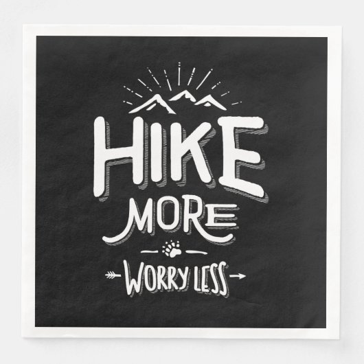 Funny Novelty Wandern T Shirt Wandern Mehr Sorgen Serviette (Vorderseite)