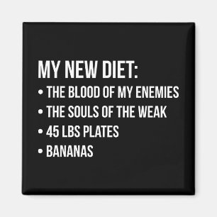 Funny Novelty Workout Spaß - My New Diet - Gym Magnet
