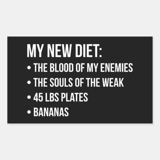 Funny Novelty Workout Spaß - My New Diet - Gym Rechteckiger Aufkleber (Vorderseite)