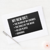 Funny Novelty Workout Spaß - My New Diet - Gym Rechteckiger Aufkleber (Umschlag)