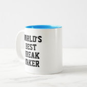 Funny Novelty WORLD'S BEST BREAK TAKER Zweifarbige Tasse (Vorderseite Links)