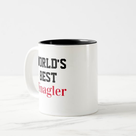 Funny Novelty WORLD'S BEST FINAGLER Zweifarbige Tasse (Vorderseite Links)
