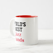 Funny Novelty WORLD'S BEST JAZZ HANDS Zweifarbige Tasse (Vorderseite Links)
