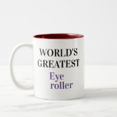 Funny Novelty WORLD'S GRÖSSTE AUGE ROLLER Zweifarbige Tasse (Links)