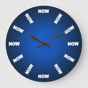Funny Now Clock (blau) Große Wanduhr