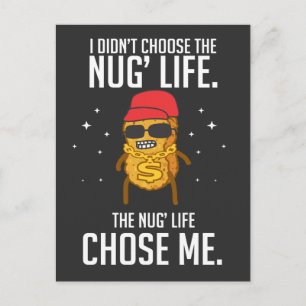 Funny Nug Life Design Chicken Nugget Postkarte