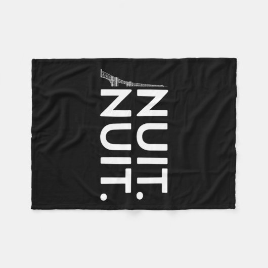 Funny Nuit Nuit T-Shirt Fleecedecke (Vorderseite (Horizontal))