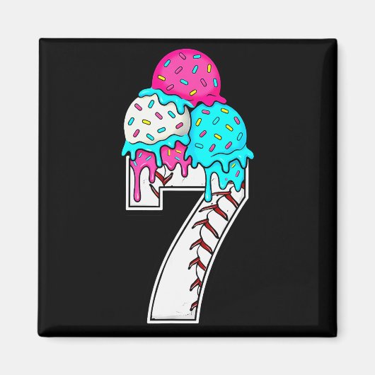 Funny Number 7 Baseball Drip 67 Meme Costume Coupl Magnet (Vorne)