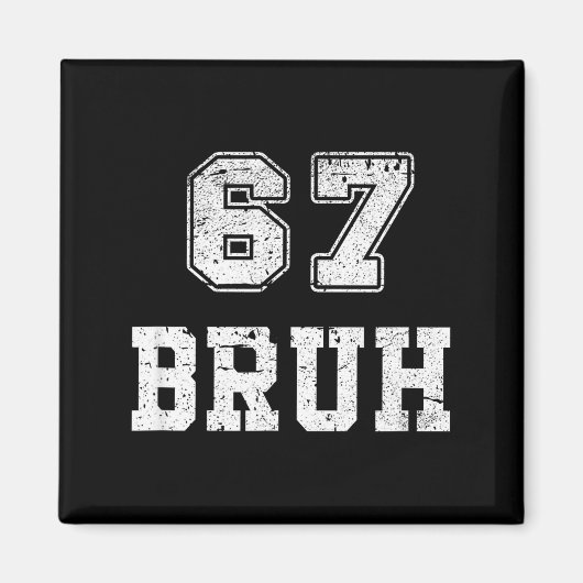 Funny Number Bruh Meme Retro Gift Men, Boys Tee Fa Magnet (Vorne)