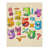 Funny Numbers Maths Poster for Kids UK Classroom (Vorderseite)