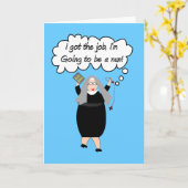Funny Nun Cards "Got the Job!" (Gail Gabel) Karte (Gelbe Blume)