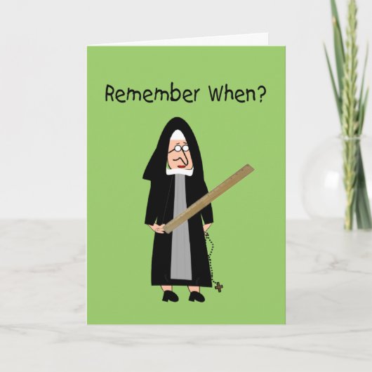 Funny Nun Cards:Nuns Carried Rulers" Karte (Vorderseite)