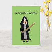 Funny Nun Cards:Nuns Carried Rulers" Karte (Gelbe Blume)