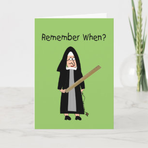 Funny Nun Cards:Nuns Carried Rulers" Karte