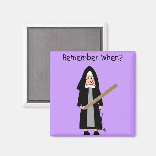 Funny Nun Cards:Nuns Carried Rulers" Magnet (Vorderseite/Rückseite)