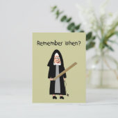 Funny Nun Cards:Nuns Carried Rulers" Postkarte (Stehend Vorderseite)