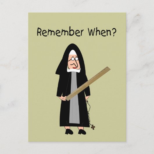 Funny Nun Cards:Nuns Carried Rulers" Postkarte (Vorderseite)
