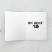 FUNNY NUN CATHOLIC BIRTHDAY GREETING CARD KARTE (Innenseite)
