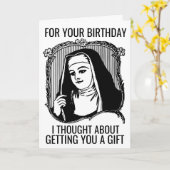 FUNNY NUN CATHOLIC BIRTHDAY GREETING CARD KARTE (Gelbe Blume)