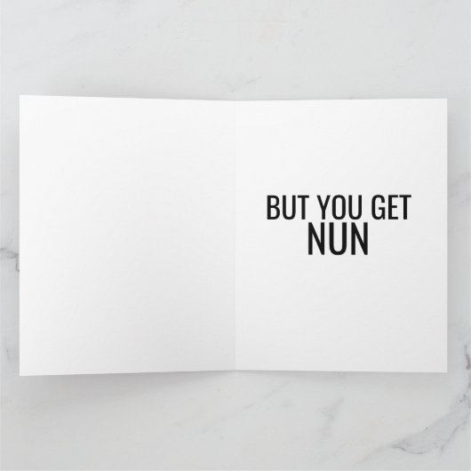 FUNNY NUN CATHOLIC BIRTHDAY GREETING CARD KARTE (Innenseite)