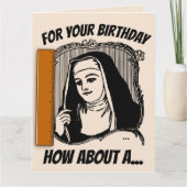 FUNNY NUN CATHOLIC BIRTHDAY GREETING CARD KARTE (Vorderseite)