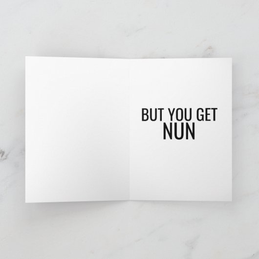 FUNNY NUN CATHOLIC BIRTHDAY GREETING CARD KARTE (Innenseite)