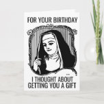 FUNNY NUN CATHOLIC BIRTHDAY GREETING CARD KARTE<br><div class="desc">FUNNY NUN BIRTHDAY CARD. GEFÄHRLICHES GEFÜHL INNERHALB.</div>