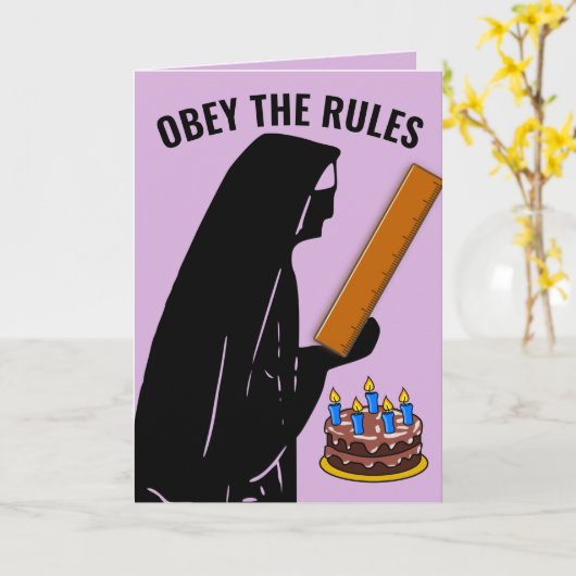 FUNNY NUN CATHOLIC BIRTHDAY OBEY GREETING CARDS KARTE (Gelbe Blume)