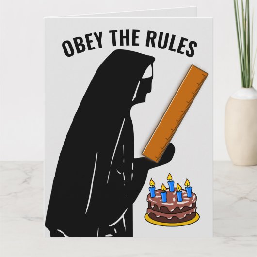 FUNNY NUN CATHOLIC BIRTHDAY OBEY GREETING CARDS KARTE (Vorderseite)