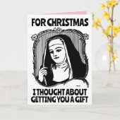 FUNNY NUN CATHOLIC CHRISTMAS BIG GREETCARD KARTE (Gelbe Blume)
