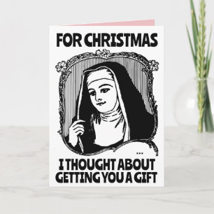 FUNNY NUN CATHOLIC CHRISTMAS BIG GREETCARD KARTE