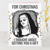 FUNNY NUN CATHOLIC CHRITMAS BIG GREETCARD KARTE (Gelbe Blume)