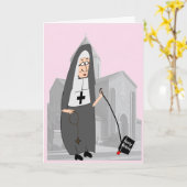 Funny Nun Gruß Pink Karte (Gelbe Blume)