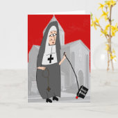Funny Nun Grußkarten Karte (Gelbe Blume)