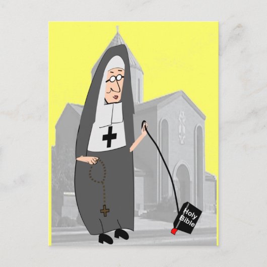 Funny Nun Grußkarten Postkarte (Vorderseite)