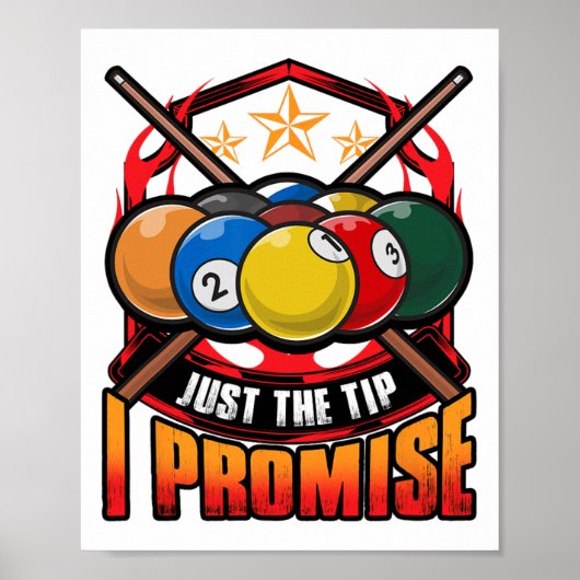 Funny nur der Tipp I Versprechen Pool Cue Billiard Poster (Vorne)