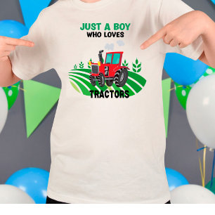 Funny nur ein Junge, der Lieben Tractors Farm T-Shirt