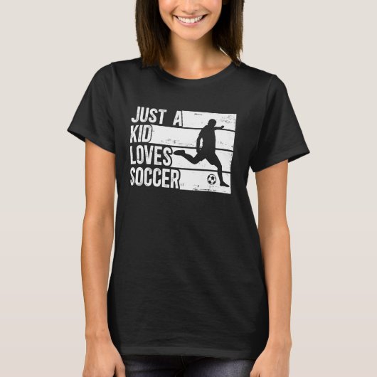 Funny nur ein Kind, das Lieben Fußball-Boys T-Shirt (Vorderseite)