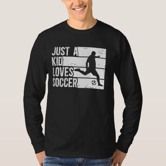 Funny nur ein Kind, das Lieben Fußball-Boys T-Shirt (Vorderseite)